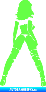 Samolepka Sexy žena a vysoké kozačky pravá Fluorescentní zelená