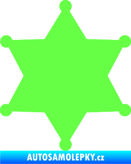 Samolepka Sheriff 002 hvězda Fluorescentní zelená