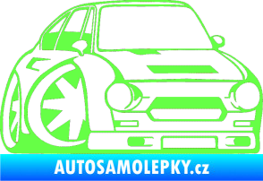 Samolepka Škoda 110r karikatura pravá Fluorescentní zelená