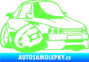 Samolepka Škoda 120 karikatura pravá Fluorescentní zelená
