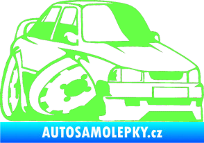 Samolepka Škoda 130 karikatura pravá Fluorescentní zelená
