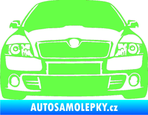 Samolepka Škoda Octavia 2 karikatura  Fluorescentní zelená