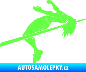 Samolepka Skok do výšky 001 pravá atletika Fluorescentní zelená