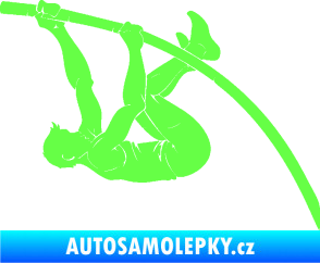 Samolepka Skok o tyči 001 levá atletika Fluorescentní zelená