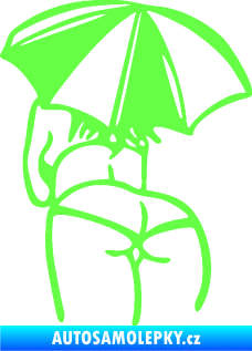 Samolepka Slečna s deštníkem levá Fluorescentní zelená
