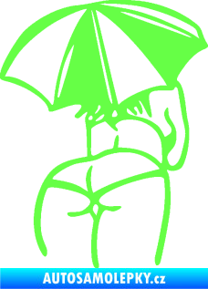Samolepka Slečna s deštníkem pravá Fluorescentní zelená