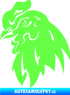 Samolepka Slepička 001 levá hlava Fluorescentní zelená