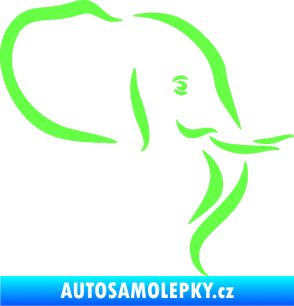 Samolepka Slon 029 pravá Fluorescentní zelená
