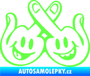 Samolepka Smajlíci f*ck levá Fluorescentní zelená