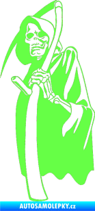 Samolepka Smrtka s kosou levá Fluorescentní zelená