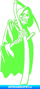Samolepka Smrtka s kosou pravá Fluorescentní zelená