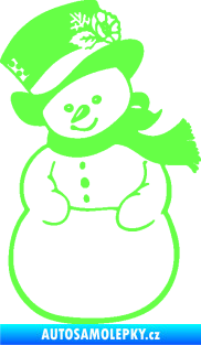 Samolepka Sněhulák 003 levá Fluorescentní zelená