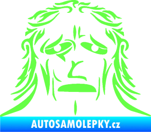 Samolepka Sněžný muž Fluorescentní zelená