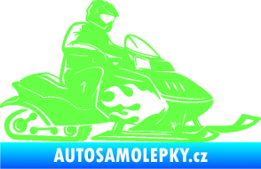 Samolepka Sněžný skútr pravá Fluorescentní zelená