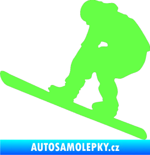 Samolepka Snowboard 002 levá Fluorescentní zelená
