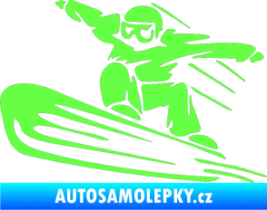 Samolepka Snowboard 014 levá Fluorescentní zelená