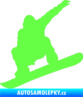 Samolepka Snowboard 021 levá Fluorescentní zelená