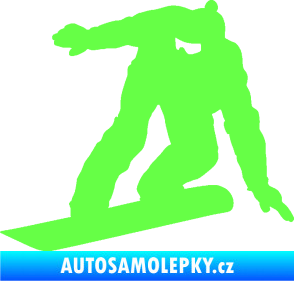 Samolepka Snowboard 025 levá Fluorescentní zelená