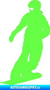 Samolepka Snowboard 026 levá Fluorescentní zelená