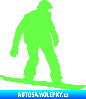 Samolepka Snowboard 027 pravá Fluorescentní zelená