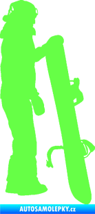 Samolepka Snowboard 032 pravá Fluorescentní zelená