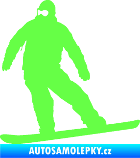 Samolepka Snowboard 034 levá Fluorescentní zelená