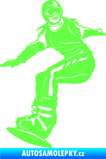 Samolepka Snowboard 035 pravá Fluorescentní zelená