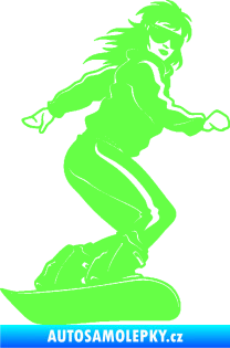 Samolepka Snowboard 036 pravá Fluorescentní zelená