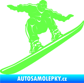 Samolepka Snowboard 038 pravá Fluorescentní zelená
