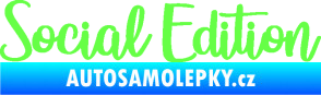 Samolepka Social edition nápis Fluorescentní zelená
