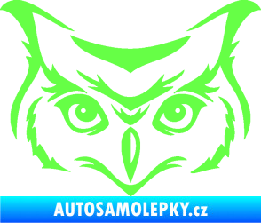 Samolepka Sova 002 hlava Fluorescentní zelená