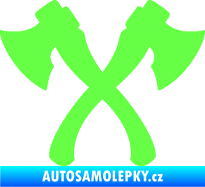 Samolepka Spojené sekery Fluorescentní zelená