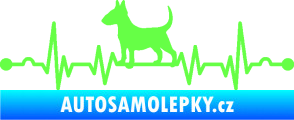 Samolepka Srdeční tep 008 levá pes bulteriér Fluorescentní zelená