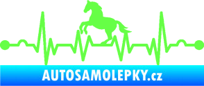 Samolepka Srdeční tep 010 levá  koník Fluorescentní zelená