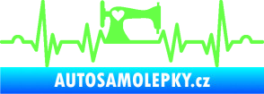 Samolepka Srdeční tep 015 pravá šicí stroj Fluorescentní zelená
