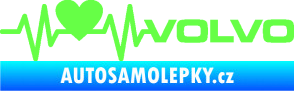 Samolepka Srdeční tep 021 pravá volvo srdcem Fluorescentní zelená