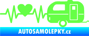 Samolepka Srdeční tep 030 pravá kempování Fluorescentní zelená