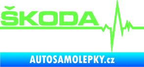 Samolepka Srdeční tep 034 levá Škoda Fluorescentní zelená