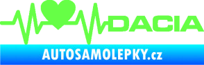 Samolepka Srdeční tep 045 pravá Dacia Fluorescentní zelená