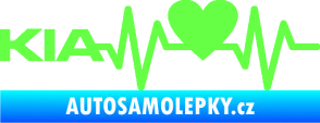 Samolepka Srdeční tep 048 levá Kia Fluorescentní zelená