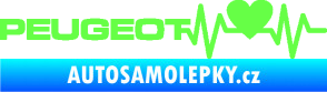 Samolepka Srdeční tep 052 levá Peugeot Fluorescentní zelená