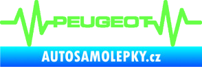Samolepka Srdeční tep 053 Peugeot Fluorescentní zelená