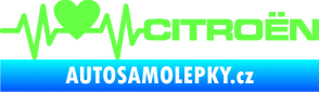 Samolepka Srdeční tep 056 pravá Citroen Fluorescentní zelená