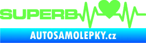 Samolepka Srdeční tep 072 levá Superb Fluorescentní zelená