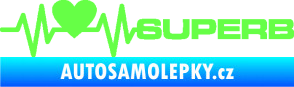 Samolepka Srdeční tep 072 pravá Superb Fluorescentní zelená