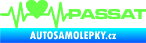 Samolepka Srdeční tep 077 pravá Volkswagen Passat Fluorescentní zelená