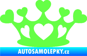 Samolepka Srdíčka korunka Fluorescentní zelená