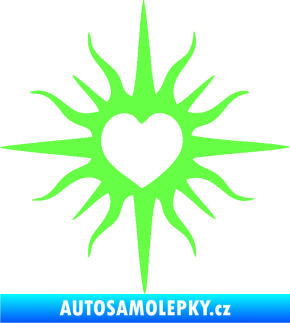 Samolepka Srdíčko 006 Fluorescentní zelená