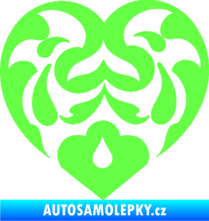 Samolepka Srdíčko 007 Fluorescentní zelená