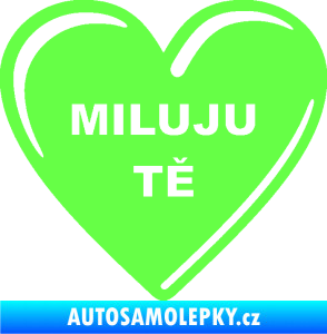 Samolepka Srdíčko 015 miluju tě Fluorescentní zelená